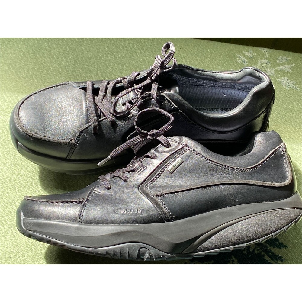 Men's  8 M MBT Black Fanaka GTX Leather Gore Tex Walking Shoes 41 Rocker